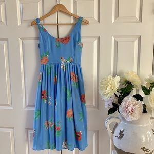 BB Dakota Floral Print Fit & Flare Midi Dress